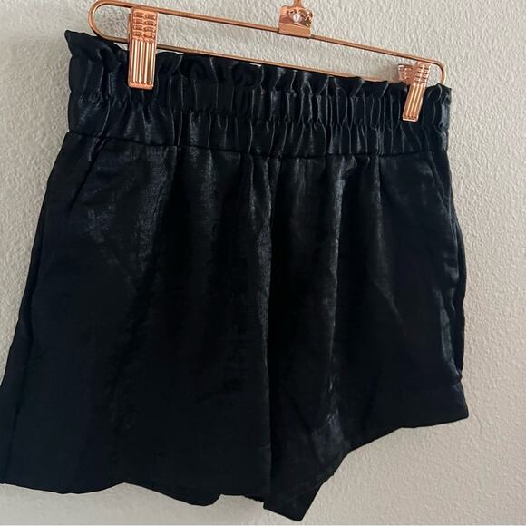 A New Day Shimmer Black Paperbag Pull On Shorts XS - Picture 2 of 4